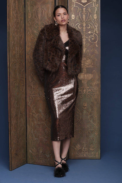 Liza Leopard Faux Fur Coat