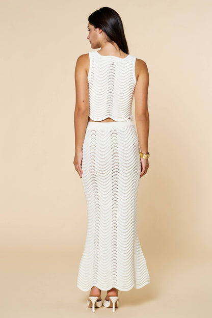 Wave Knit Crop Top & Maxi Skirt Set