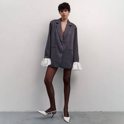 Madam Oversize Striped Blazer Dress