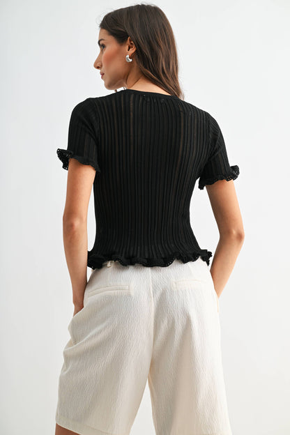 Whitley Ruffle Trim Top