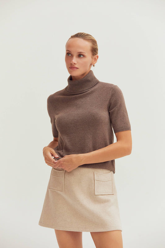 Elena Mocha Cashmere Knit