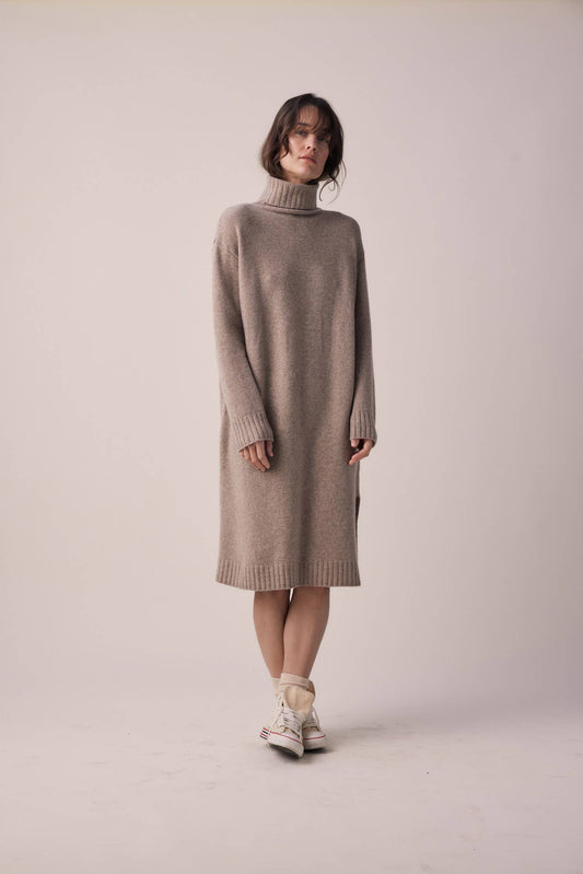 Mabel 100% Wool Turtleneck Midi dress
