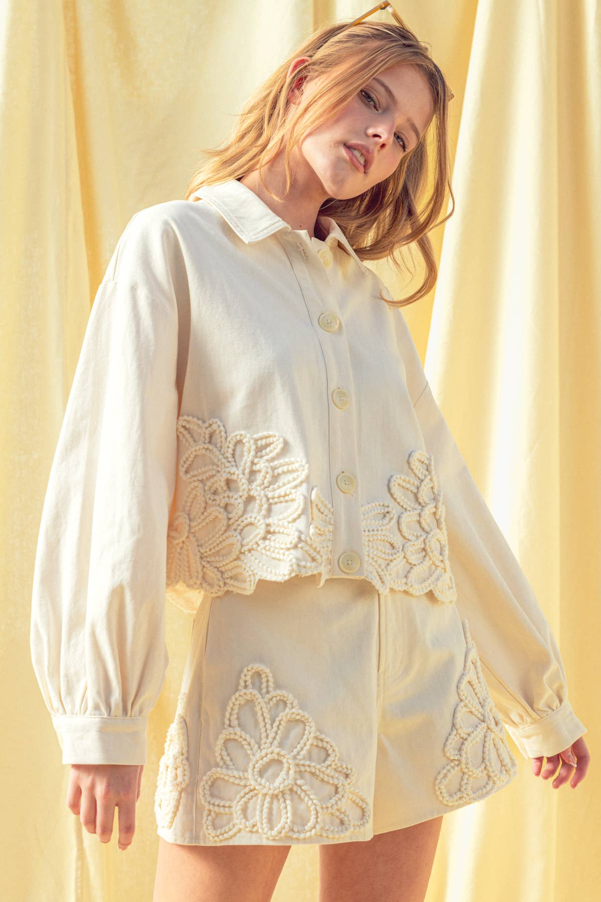 Francine Floral Button Top