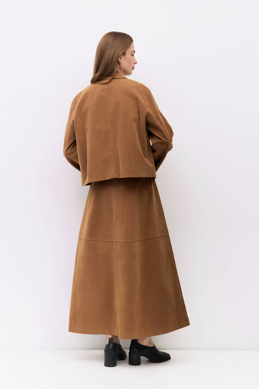 Eryn Suede Midi Skirt