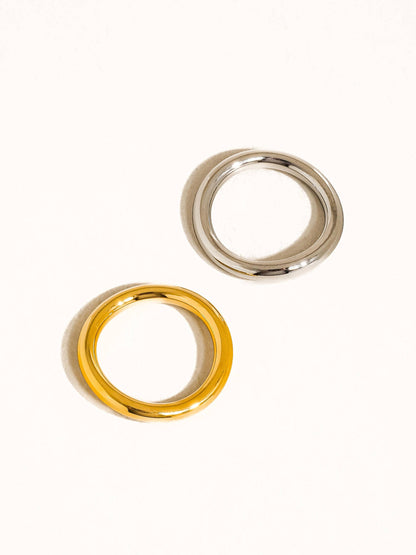 Andrée 18K Gold Non-Tarnish Double Two Tone Ring