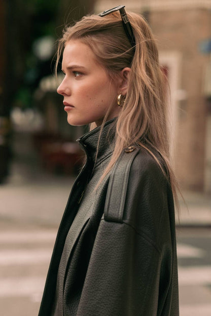 Faux Leather Bomber