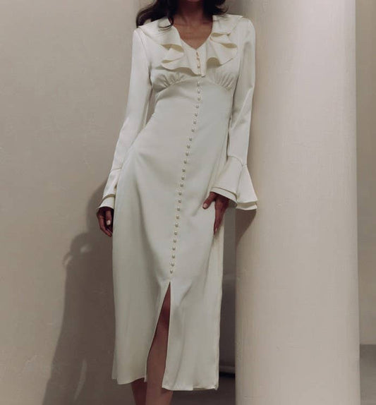 Evelyn Satin Midi Dress