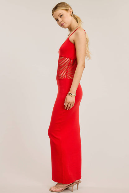 Rosalyn Mesh Knit Maxi Dress