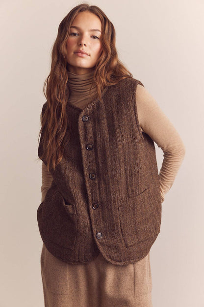 Nina Wool Blend Reversible Vest
