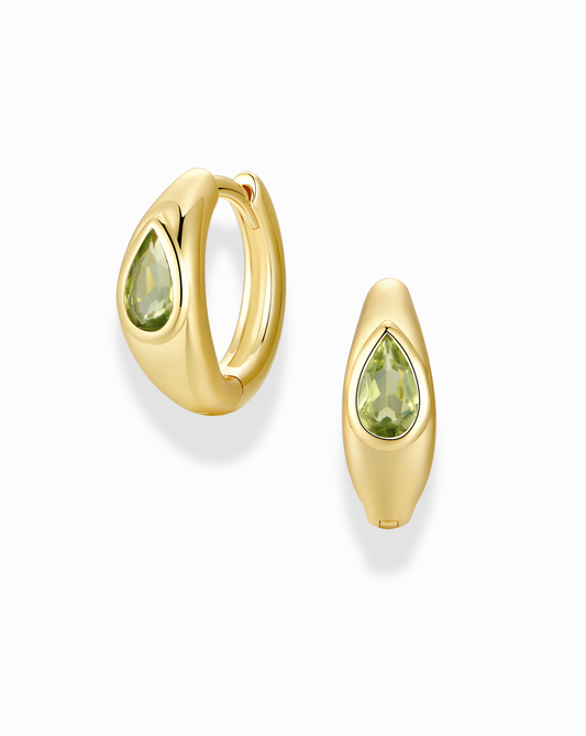 Tabitha Pear Huggie Hoops