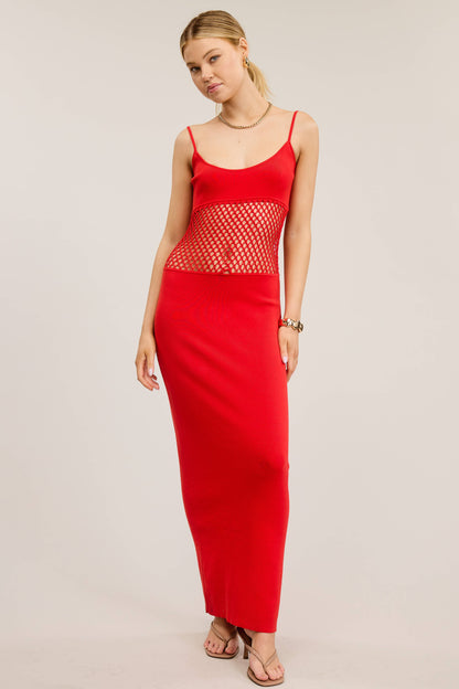 Rosalyn Mesh Knit Maxi Dress