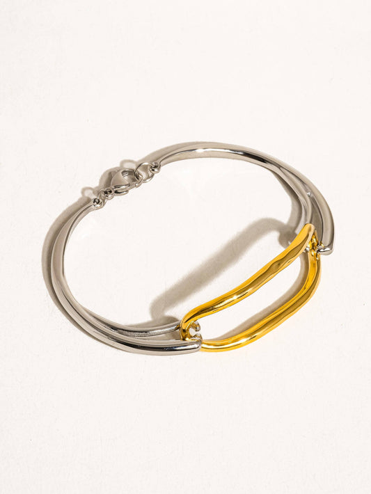Maria 18K & Stainless Steel Non-Tarnish Hoop Bracelet