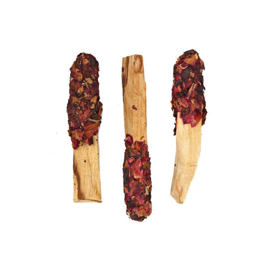 Dipped Red Sacred Rose Petal Palo Santo Pops (Bundle of 3)