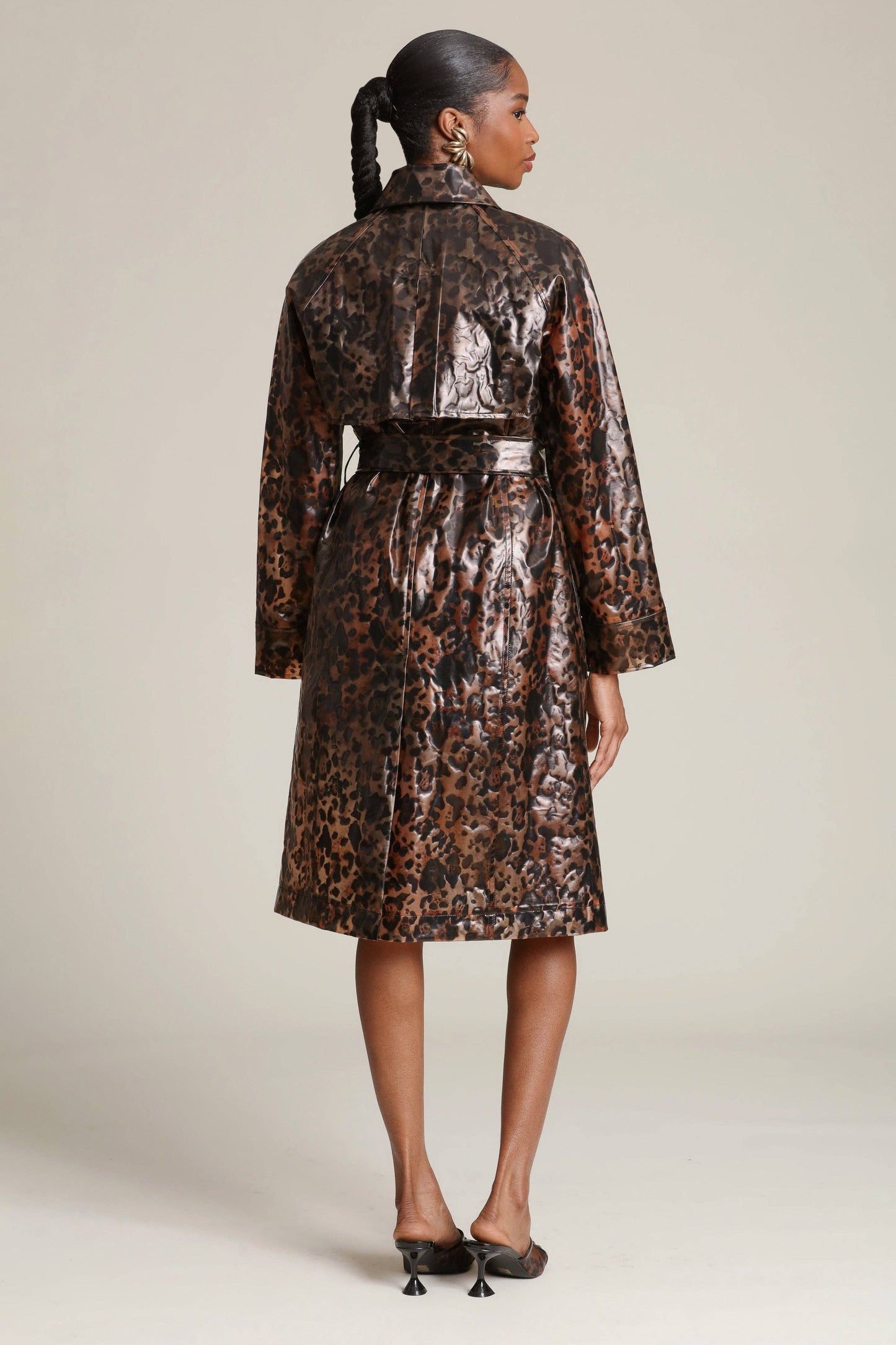 Reign Leopard Rain Trench Coat
