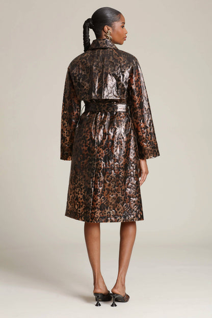 Reign Leopard Rain Trench Coat