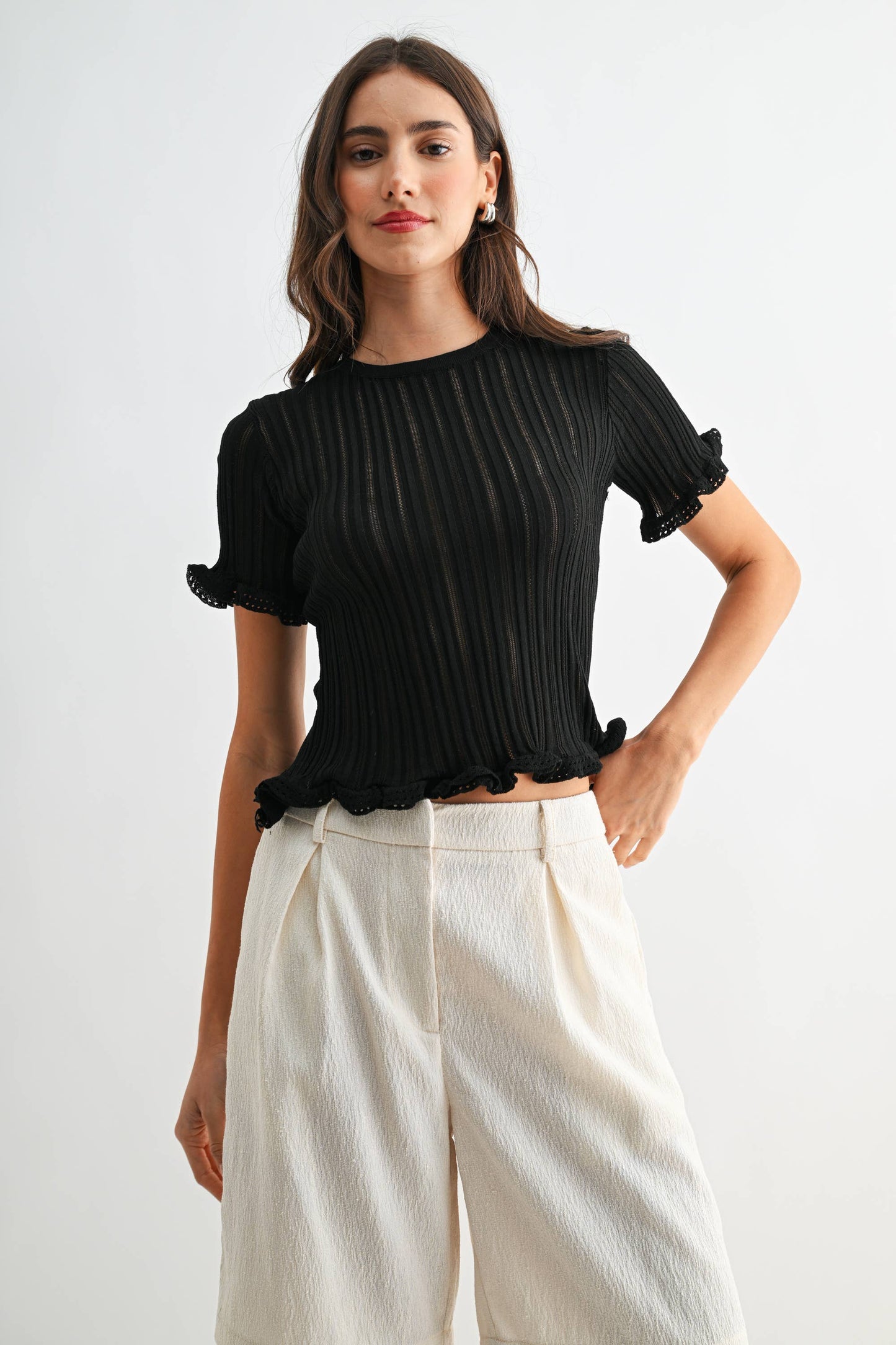 Whitley Ruffle Trim Top