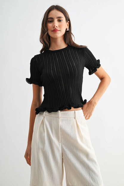 Whitley Ruffle Trim Top