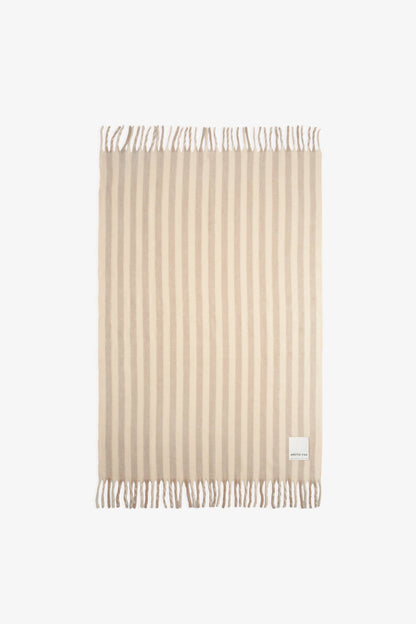 The Cream Wool Stripe Throw