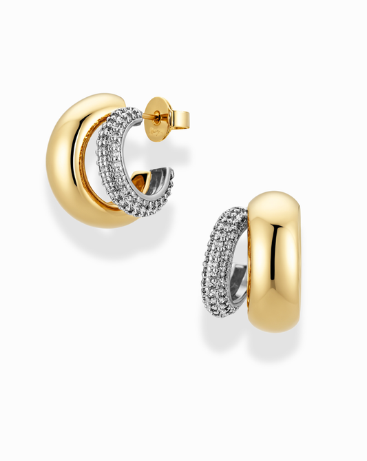 Celeste Pave Hoops
